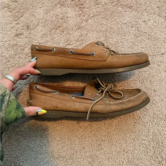 Sperry Tan Leather Boat Shoes - Picture 3 of 7